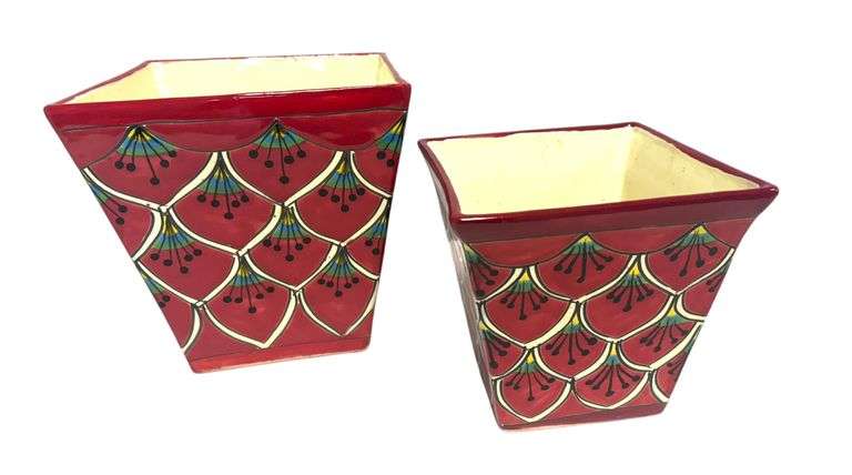 Pair of Matching Planters ( NEW ) 9.25" & 7" Tall