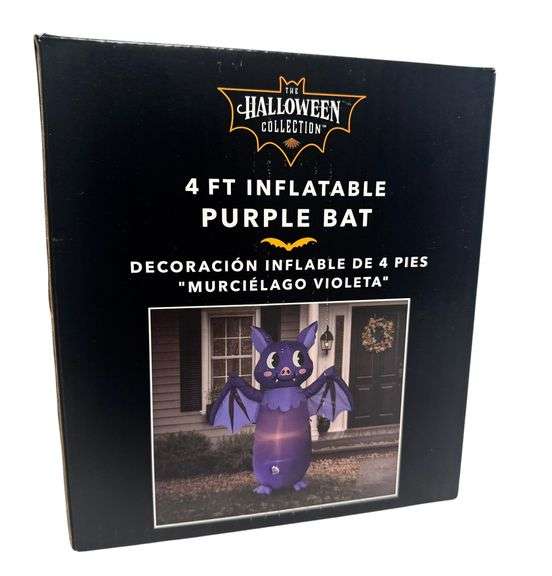 4ft Inflatable Purple Bat - Halloween Yard Decor ( NEW )