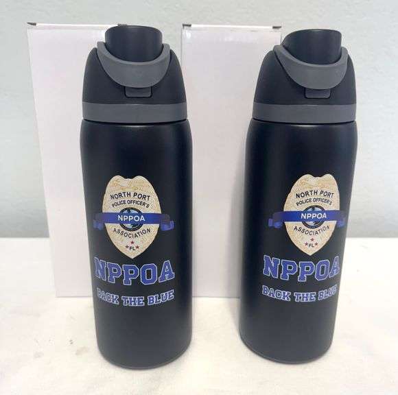 2 - NPPOA ( North Port Police Officer's Association Insulated Water Bottles (NEW)
