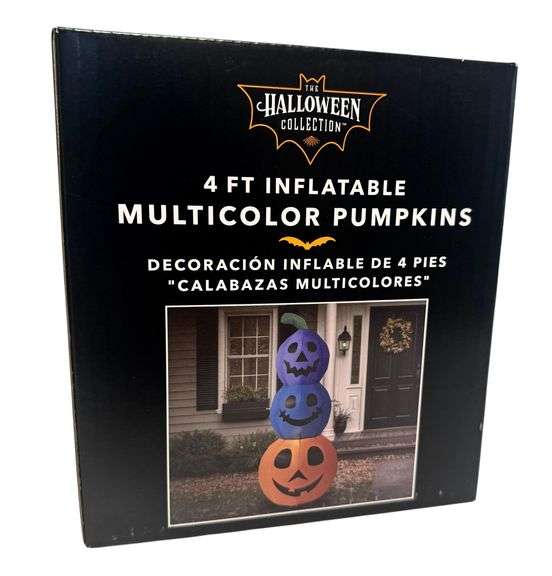 4ft Inflatable Multi-Colored Pumpkins - Halloween Yard Decor ( NEW )