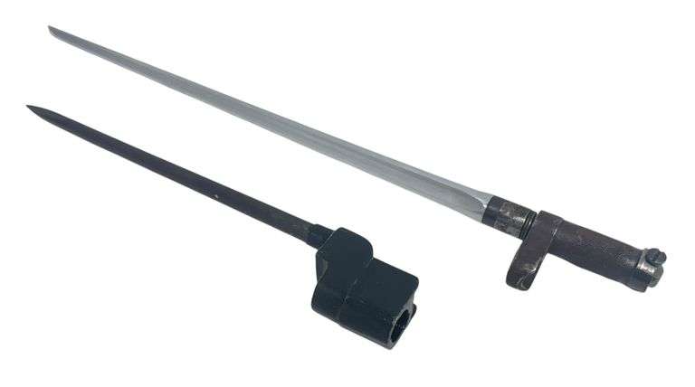 Lot of 2 vintage Military Rifle Bayonets: SKS & British MK II