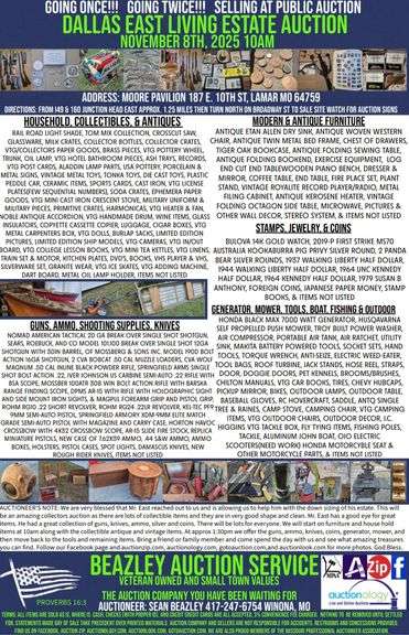 Dallas East Living Estate Auction