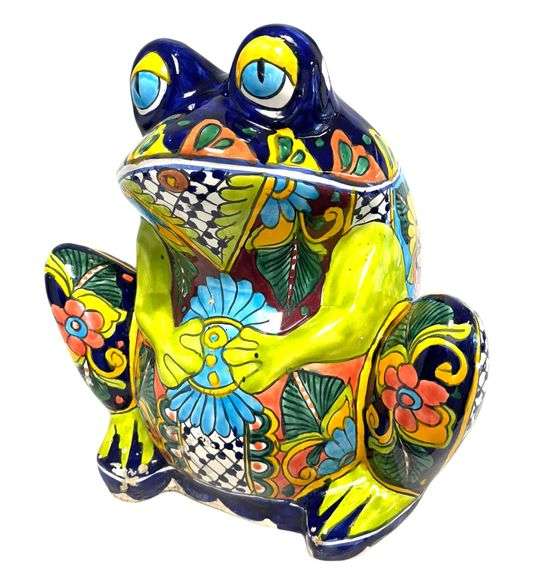 Mexican Talavera Pottery - LARGE Frog Planter