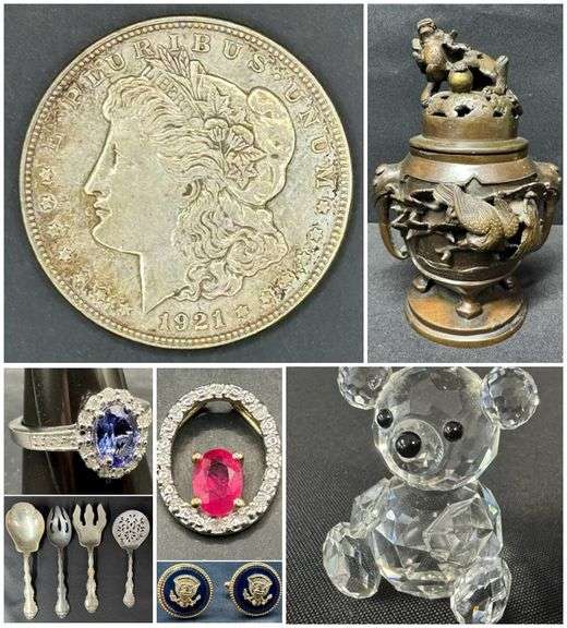 Crimson Auctions Online Multi Estate Auction with Jewelry, Sterling Silver & Collectibles