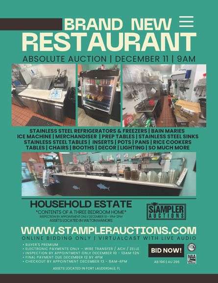 POKEMOTO RESTAURANT ABSOLUTE AUCTION