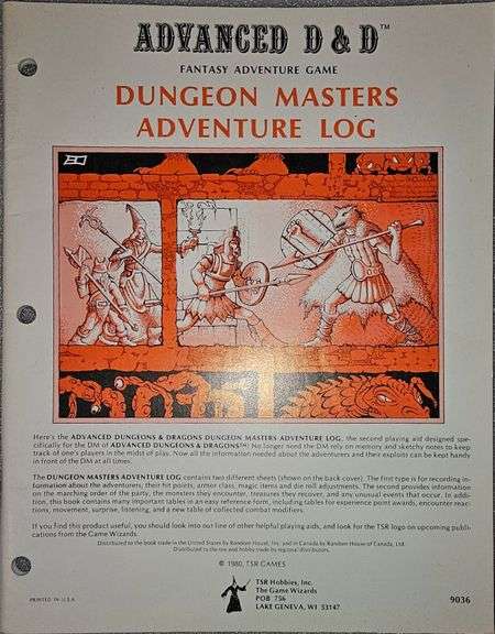 Dungeons and dragons Dungeon masters adventure log unused