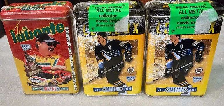 3 sets of Metal sports cards unopened