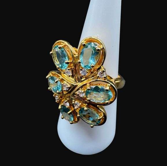 Marked Sterling Silver Ladies’ Gemstone Ring [9.08g]