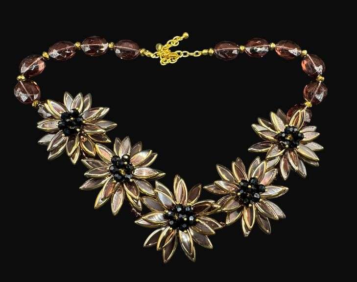 Joan Rivers Extravagant Glass Flower Bib Necklace