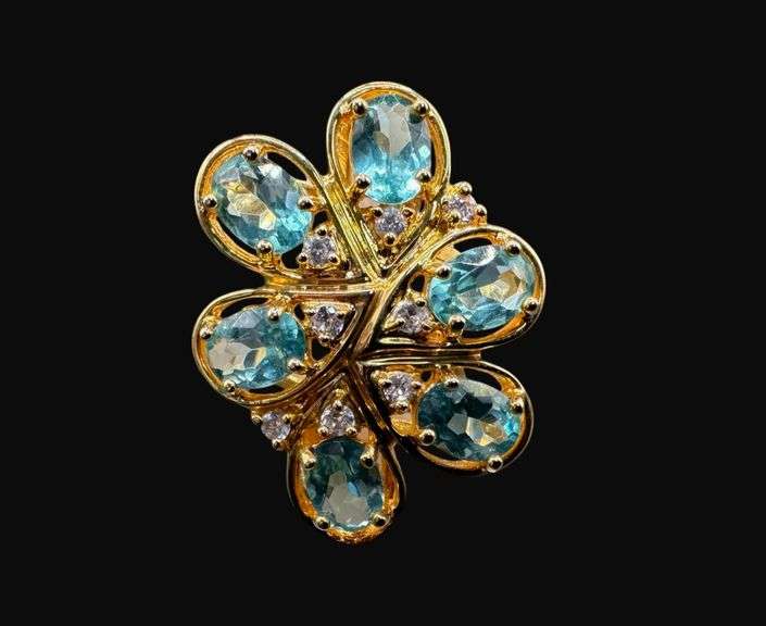 Marked Sterling Silver Ladies’ Gemstone Ring [9.08g]