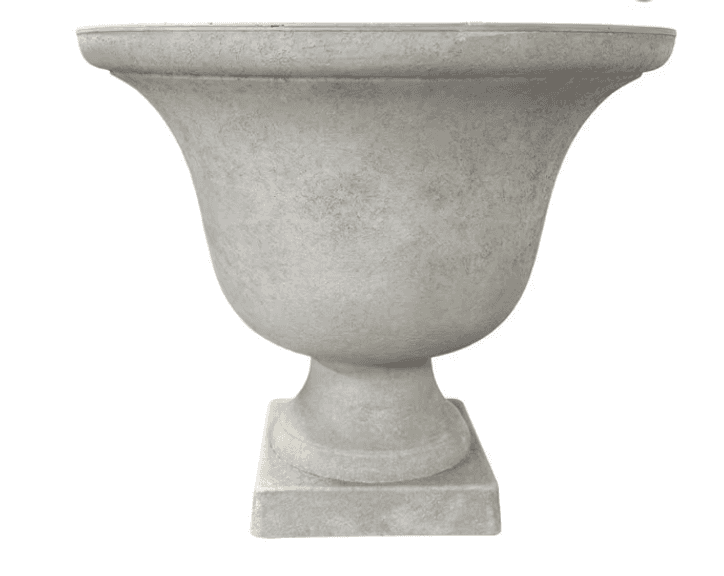 17.8 in. Elise Large White Textured Resin Urn Planter (17.8 in. D x 15 in. H) with Drainage Hole