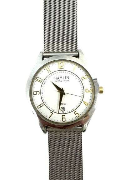 Hamlin Ultra Thin 0313 Men's Wrist Watch 40 mm, Easy Adjust Mesh Band , Runs