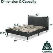 ZINUS Jade Faux Leather Upholstered Platform Bed Frame - NEW!