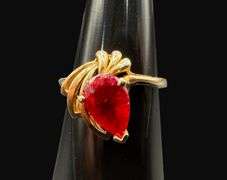 Stamped 10K Gold Tourmaline Ring [2.16g]