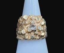 Stamped 14K Gold Men’s Nugget Style Ring [10.66g]
