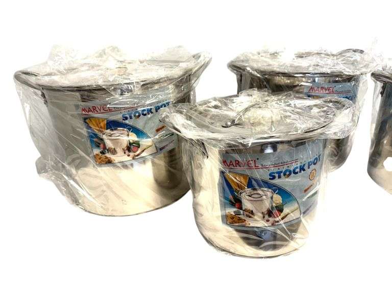 4pc Stainless Steel Stock Pot Set - Nesting Style (NEW)