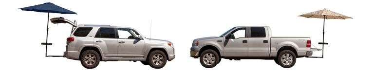 Tailgate Hitch Umbrella Canopy for Truck SUV Tailgater. 9FT Large Water-Resistant Tailgating - NEW!