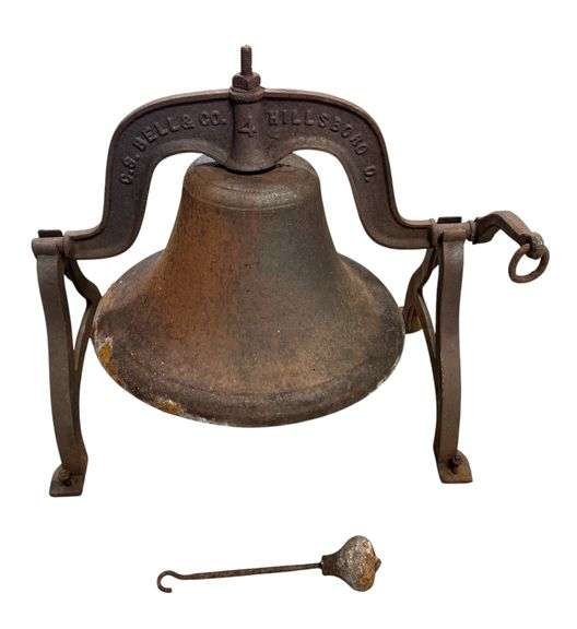 Antique C. S. BELL & CO. Cast Iron Bell #4 Hillsboro, Ohio C. 1882-1894