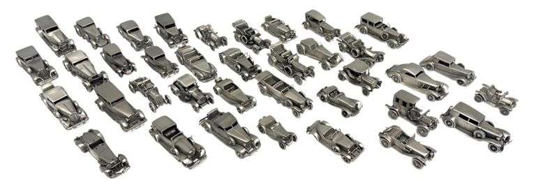 37pc Crafted Pewter Automobile Replica's | Danbury Mint