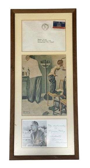 Original Norman Rockwell Autograph Collage - 1974