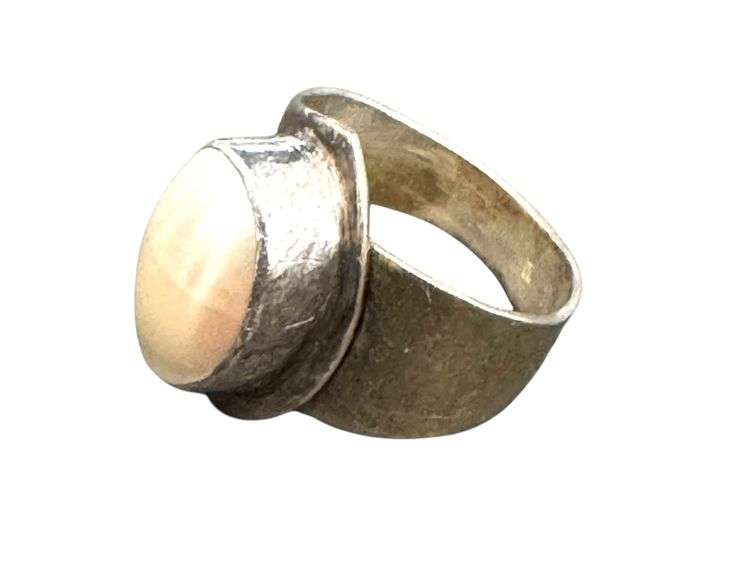 Vintage After Robert Nilsson Sterling Blister Pearl Ring, Size 6