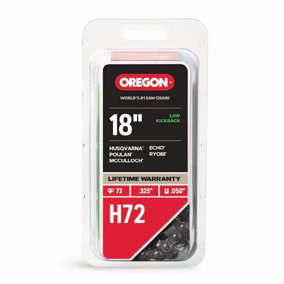 Four Oregon H72 72 Link Replacement Chainsaw Chain For 18-in , 0.05-in Gauge , .325-in Pitch