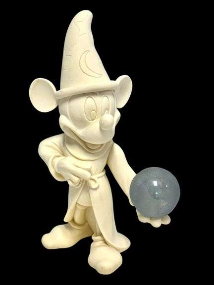 Rare Mickey Mouse "Fantasia" Sculpture w/ Glass Globe made by A. Giannelli - Italy