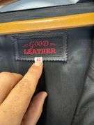 Mens Jet Black Leather Jacket - Size 60