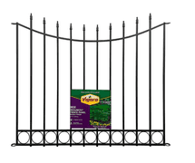 Beaumont 40.4 in. H x 49.6 in. W Black Steel 3-Rail Fence Panel (4-Pack)