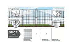 3 Panels - 44 in. H x 36 in. W Steel Multi-Purpose No Dig Black Fence Panel