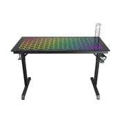 Technical Pro XGAMEDESK2H LED Gaming Desk with Glass Top and Hexagon RGB Design - NEW!