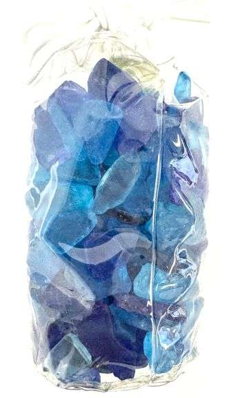 3lbs of Blue Colored Sea Glass ( 2 Bags )
