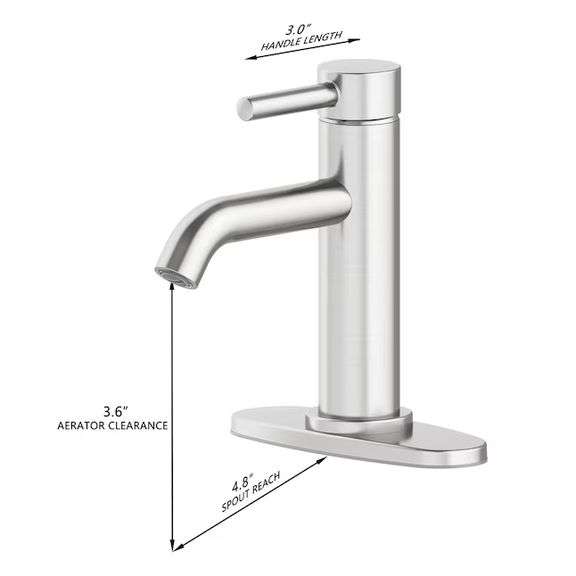 allen + roth Harlow Brushed Nickel Single-hole Bathroom Sink Faucet with Drain with Deck Plate