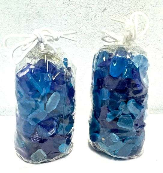 3lbs of Blue Colored Sea Glass ( 2 Bags )