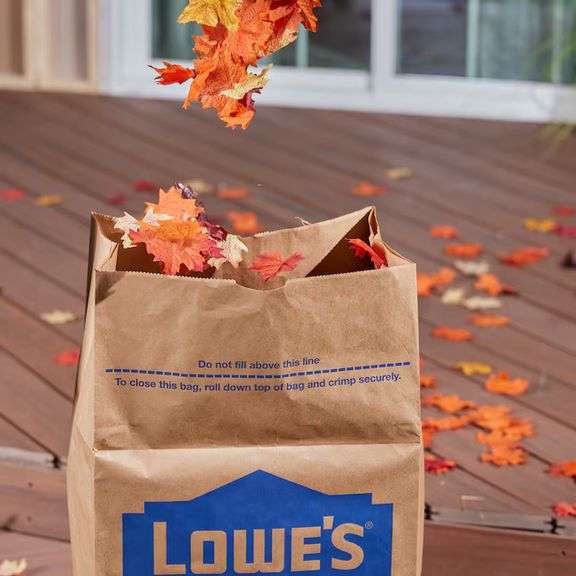 Lowe's 30-Gallon Scent free Brown Outdoor Paper Leaf Flap Tie Trash Bag 50 -Count Lot