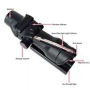 Tactical 4x32mm ACOG Red/Green True Fiber Optics Scope Chevron Reticle with RMR (NEW)