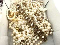 Large Lot of Antique Style, Cameo, and Pearl Costume Jewelry