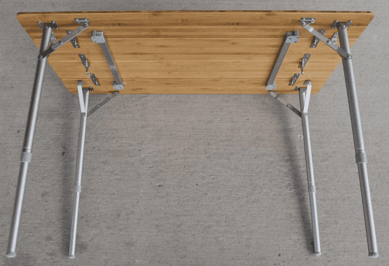 New Buffalo Tools Adjustable 40" Folding Bamboo Table with Carrying Case