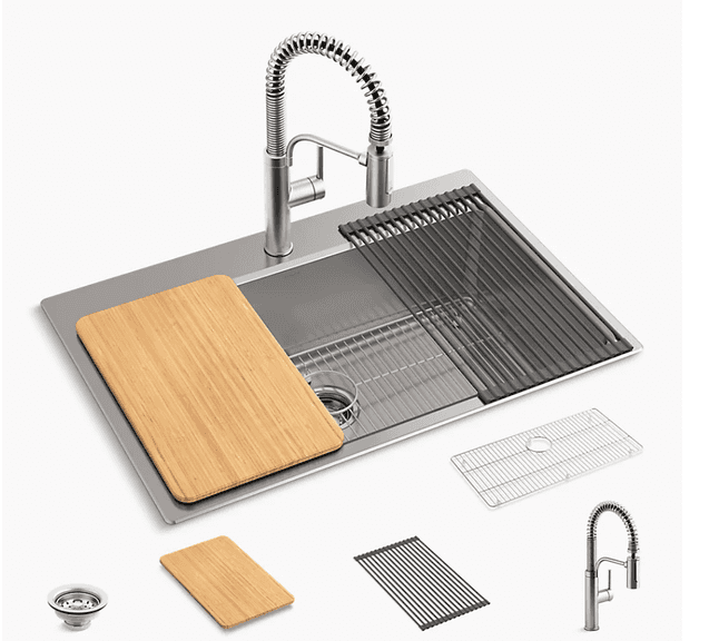 New KOHLER PROVO Stainless Kitchen Sink Kit