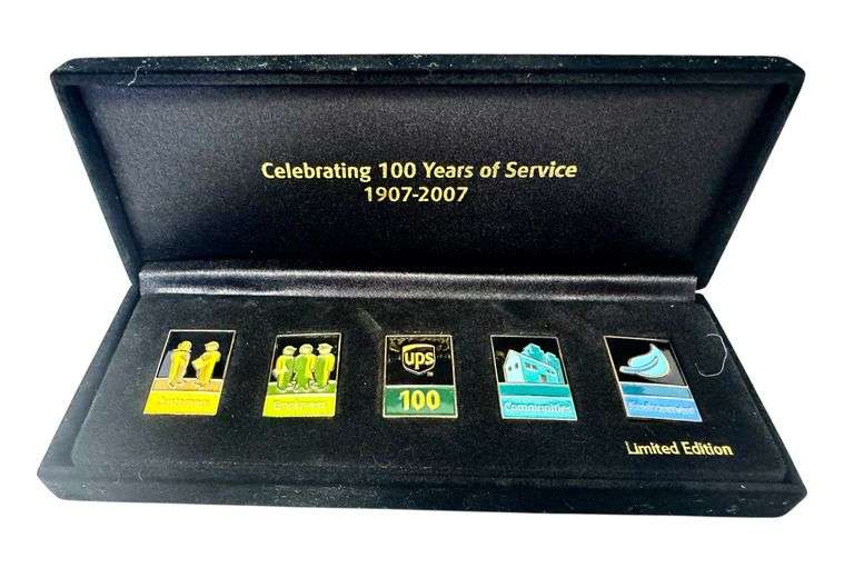 Limited Edition United Parcel Service (UPS) 100th Anniversary Pin Set