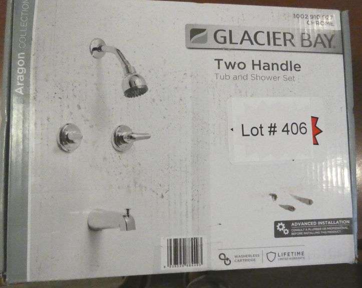 New Glacier Bay 1002 910 927 Two Handle Tub & Shower Set