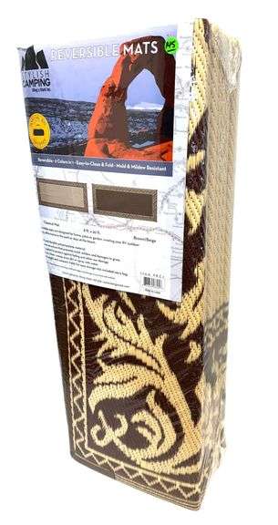 Ming's Mark Reversible Camping Mat, 8 x 20 Foot Brown and Tan, New