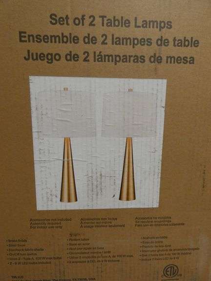 New Set of 2 Tapered Table Lamps