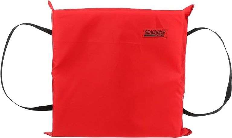 Seachoice Emergency Marine Foam Throw Cushion, Square, 15 in. X 15 in, Red, New