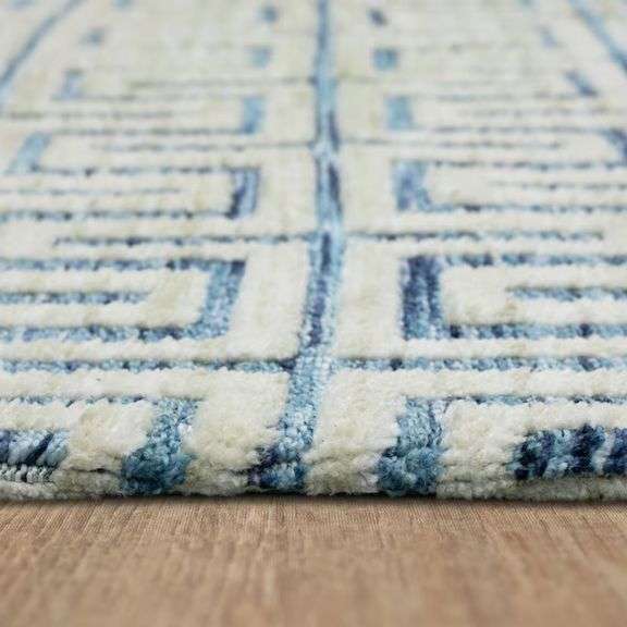 Origin 21 Coastal Tides 5 x 7 (ft) Loomed Polyester Blue Rectangular Indoor Abstract Mid-Century Mod
