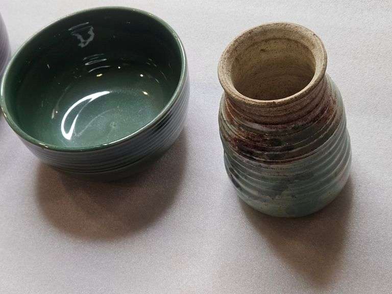 Pottery Lot -- 3 Bowls & a Vase
