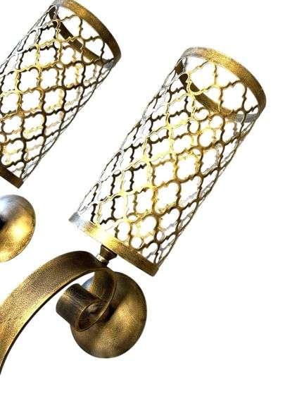 Pair of LARGE Pier One Metal Candle Sconces
