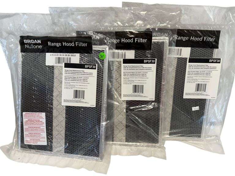 6 Count Broan-NuTone BPSF30 Charcoal QS Series Range Hood, Carbon Air Filter