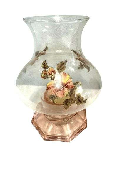 Vintage L.E. Smith Renaissance Candle Lamp Glass 7.25"