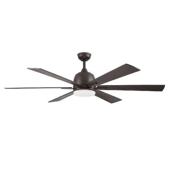 Harbor Breeze Bradbury 60-in Integrated LED - Hickory/Walnut Blades Ceiling Fan With Light - Remote 